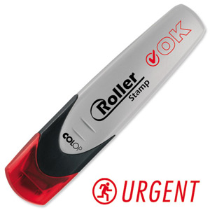 Colop Roller Stamp URGENT Pre-Inked Clip-On Lid Text Height 7.5mm Ref 5591404060