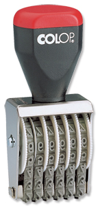 Colop 04006 Numbering Stamp in Blister 6 Bands 0-9 Imprint 26x44mm Ref 42504106