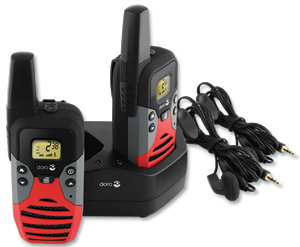 Doro Radio 2-Way Twinpack with Charger 8 Channel 38 Subcodes 1Hr Talk Time Range 10km Ref WT87