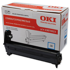 OKI Laser Drum Unit Page Life 20000pp Cyan Ref 43870023 Ident: 827E