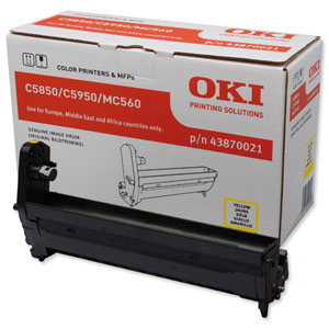 OKI Laser Drum Unit Page Life 20000pp Yellow Ref 43870021 Ident: 827E