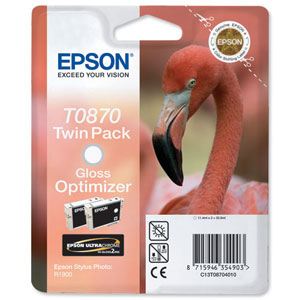 Epson T0870 Inkjet Cartridge UltraChrome Flamingo Page Life 3615pp Gloss Optimizer Ref C13T08704010 Ident: 804I