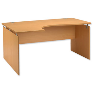 Influx Basics Radial Desk Left Hand W1600xD1120xH730mm Beech