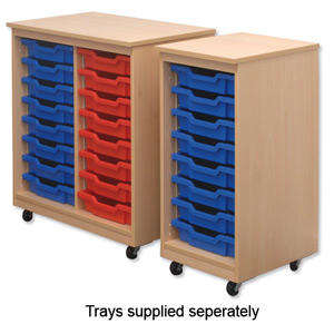 Trexus Mobile Storage Unit Empty Holds 8 Trays Beech Ref X6000