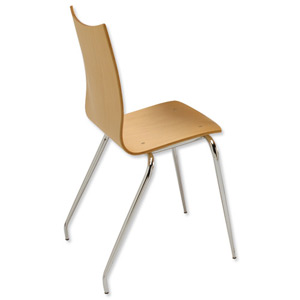 Sonix Roma Bistro Chair W395xD340xH430mm Beech Ref PS9202 Ident: 455A