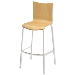 Sonix Roma Bistro Stool Back H330mm W395xD340xH750mm Beech Ref PS9203 Ident: 455A