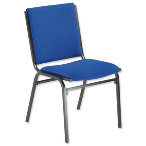 Trexus Maxi Stacking Chair Back H420mm W420xD420xH440mm Blue Ref PS902
