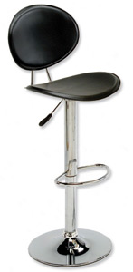 Influx Curve Barstool Back H380mm W470xD390xH600-800mm Black Ref TC3-1060