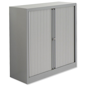 Bisley A4 EuroTambour Including 2 Shelves W1000xD430xH1030mm Silver Frame and Shutters Ref ET410/10/2SS