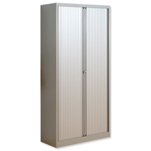 Bisley A4 EuroTambour Including 4 Shelves W1000xD430xH1980mm Silver Frame and Shutters Ref ET410/19/4SS