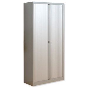 Bisley A4 EuroTambour Including 4 Shelves W1000xD430xH1980mm Silver Frame and Shutters Ref ET410/19/4SS Ident: 465A