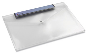 Rexel Active Popper Wallet Folder Extra for 150 Sheets A4 Landscape Clear Ref 2102221 [Pack 5]