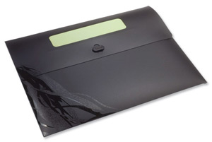 Rexel Ecodesk Document Folder Recycled Plastic ID Panel for 100 Sheetsp A4 Black Ref 2102154 [Pack 3]