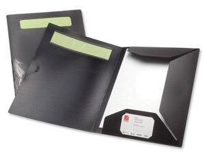 Rexel Ecodesk Flap Folder Recycled Plastic ID Panel 3-Flap for 45 Sheets A4 Black Ref 2102153