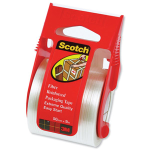 Scotch Packaging Tape Extreme Quality in Dispenser for 10kg and above 50mmx9m Silver Ref X5009D Ident: 154B
