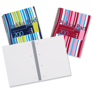 Pukka Pad Jotta Notebook Wirebound Plastic Ruled 80gsm 4 Hole 200pp A4 Assorted Ref JP018 3/4 [Pack 3] Ident: 39A