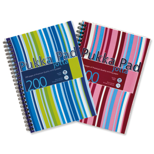 Pukka Pad Jotta Notebook Wirebound Plastic Ruled 80gsm 200pp A5 Assorted Ref JP021 3/4 [Pack 3] Ident: 39A