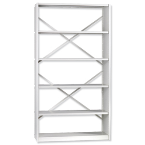 Trexus Delta Office Shelving System Starter Bay Standard Depth 6 Shelves Activecoat W1000xD300xH1880mm