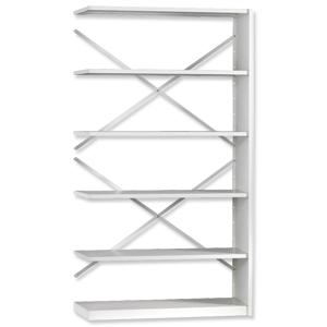 Trexus Delta Office Shelving System Extension Bay Extra Depth 6 Shelves Activecoat W1000xD400xH1880mm Ident: 475A