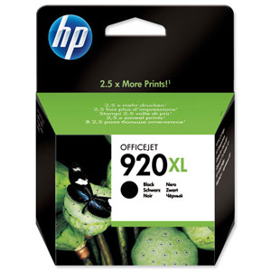 Hewlett Packard [HP] No. 920XL Inkjet Cartridge Page Life 1200pp Black Ref CD975AE#BGX