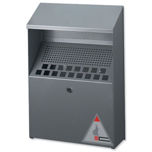 Durable Ash Bin Wall-mounted Capacity 4 Litres W310xD107xH450mm Stainless Steel Ref 3334/23