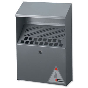 Durable Ash Bin Wall-mounted Capacity 4 Litres W310xD107xH450mm Stainless Steel Ref 3334/23 Ident: 516B