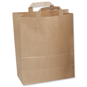 Paper Carrier Bags Flat Handle Brown [Pack 250] Ident: 576A