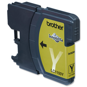 Brother Inkjet Cartridge Page Life 325pp Yellow Ref LC1100Y