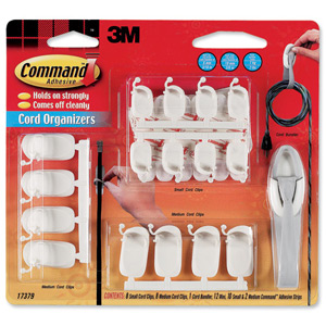 3M Cord Organisers with Command Adhesive for Cable Management Ref 17379 Ident: 757G