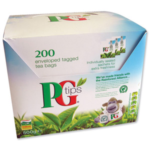 PG Tips Tea Bags Envelopes Ref A04092 [Pack 200] Ident: 608B