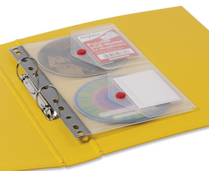 Snopake Wallet Ring Binder Insert Multipunched for 2 CDs 254x153mm Clear Ref 14299 [Pack 5] Ident: 237F