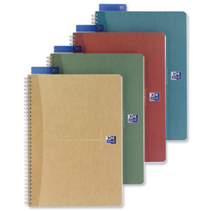 Oxford Office Notebook Recycled Twin Wirebound 90gsm Ruled A4+ Ref 100101489 [Pack 5] Ident: 34G