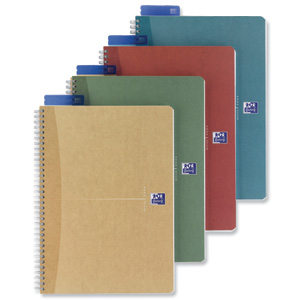 Oxford Office Notebook Recycled Twin Wirebound 90gsm Ruled A5+ Ref 100102016 [Pack 5]