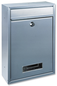 Rottner Tarvis Steel Mail Box 175x30mm Opening W215xD90xH320mm Silver Ref T02943 Ident: 167A