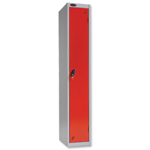 Trexus Plus 1 Door Locker Nest of 1 ACTIVECOAT W305xD305xH1780mm Silver Red Ref 862689 Ident: 472A