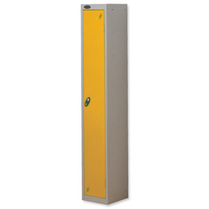 Trexus Plus 1 Door Locker Nest of 1 Extra Depth ACTIVECOAT W305xD460xH1780mm Silver Yellow Ref 862809 Ident: 472A