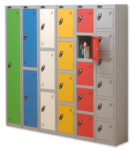 Trexus Plus 1 Door Locker Nest of 2 Extra Depth ACTIVECOAT W305xD460xH1780mm Silver Yellow Ref 862922 Ident: 472A