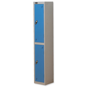 Trexus Plus 2 Door Locker Nest of 1 ACTIVECOAT W305xD305xH1780mm Silver Blue Ref 863197 Ident: 472A