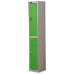 Trexus Plus 2 Door Locker Nest of 1 ACTIVECOAT W305xD305xH1780mm Silver Green Ref 863210