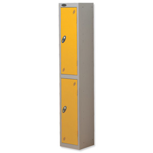 Trexus Plus 2 Door Locker Nest of 1 ACTIVECOAT W305xD305xH1780mm Silver Yellow Ref 863228 Ident: 472A