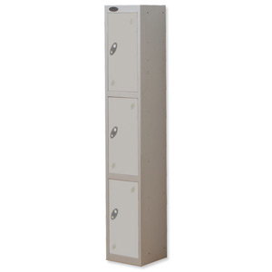 Trexus Plus 3 Door Locker Nest of 1 ACTIVECOAT W305xD305xH1780mm Silver Ref 863676 Ident: 472A