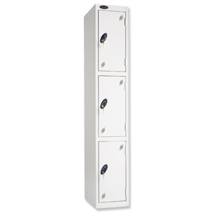 Trexus Plus 3 Door Locker Nest of 1 ACTIVECOAT W305xD305xH1780mm Silver White Ref 863723 Ident: 472A