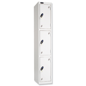 Trexus Plus 3 Door Locker Nest of 1 Extra Depth ACTIVECOAT W305xD460xH1780mm Silver White Ref 863781 Ident: 472A