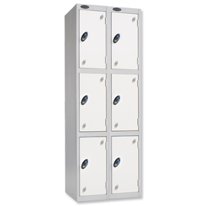 Trexus Plus 3 Door Locker Nest of 2 ACTIVECOAT W305xD305xH1780mm Silver White Ref 863846 Ident: 472A