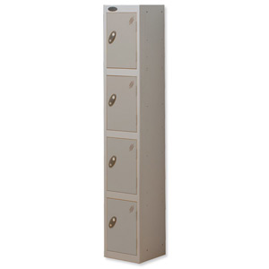 Trexus Plus 4 Door Locker Nest of 1 ACTIVECOAT W305xD305xH1780mm Silver Ref 864150 Ident: 472A