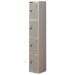 Trexus Plus 4 Door Locker Nest of 1 ACTIVECOAT W305xD305xH1780mm Silver Ref 864150 Ident: 472A