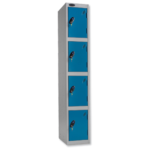 Trexus Plus 4 Door Locker Nest of 1 ACTIVECOAT W305xD305xH1780mm Silver Blue Ref 864168 Ident: 472A