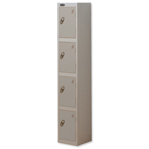 Trexus Plus 4 Door Locker Nest of 1 Extra Depth ACTIVECOAT W305xD460xH1780mm Silver Ref 864215 Ident: 472A