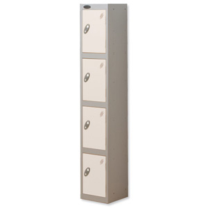 Trexus Plus 4 Door Locker Nest of 1 Extra Depth ACTIVECOAT W305xD460xH1780mm Silver White Ref 864265