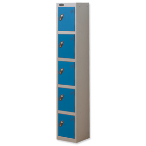 Trexus Plus 5 Door Locker Nest of 1 ACTIVECOAT W305xD305xH1780mm Silver Blue Ref 864647 Ident: 472A